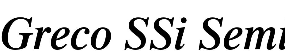 Greco SSi Semi Bold Italic Yazı tipi ücretsiz indir